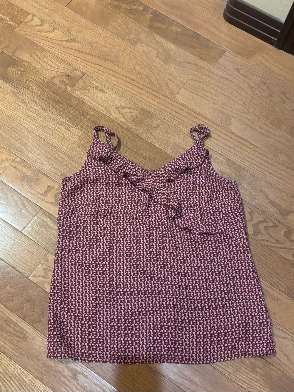 Never worn! Women's Pink Patterned Ruffle Cami Top